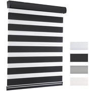 MYshade Cordless Zebra Blinds Black-34"W*72"H Pull Down Roller Window Shades Double Layer Light Control Free Stop Window Shades Day and Night Blinds Easy Instal