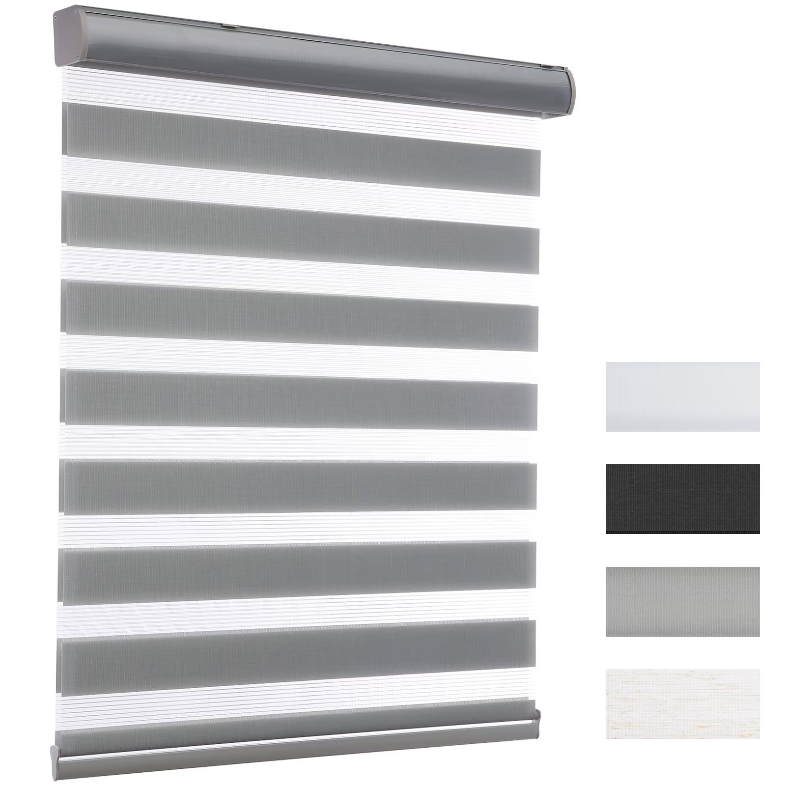 MYshade Cordless Zebra Blinds Gray-25"W*72"H Pull Down Roller Window Shades Double Layer Light Control Free Stop Window Shades Day and Night Blinds Easy Installation for Home