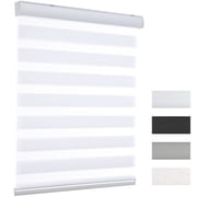 MYshade Cordless Zebra Blinds White-30"W*72"H Pull Down Roller Window Shades Double Layer Light Control Free Stop Window Shades Day and Night Blinds Easy Instal