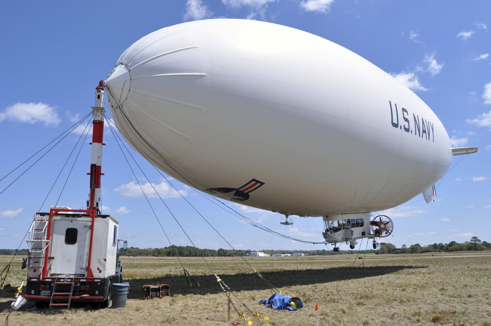 MZ-3A a US Navy blimp moored at Fernandina Beach Municipal Airport Canvas Art - Stocktrek Images (35 x 23)