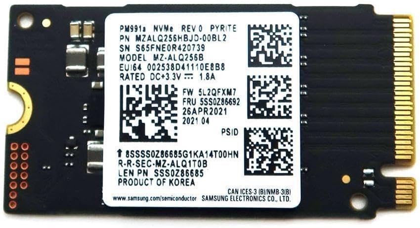256GB M.2 PCIe NVMe SSD 2242 Solid State Drive - B+M Key For Laptop Upgrade