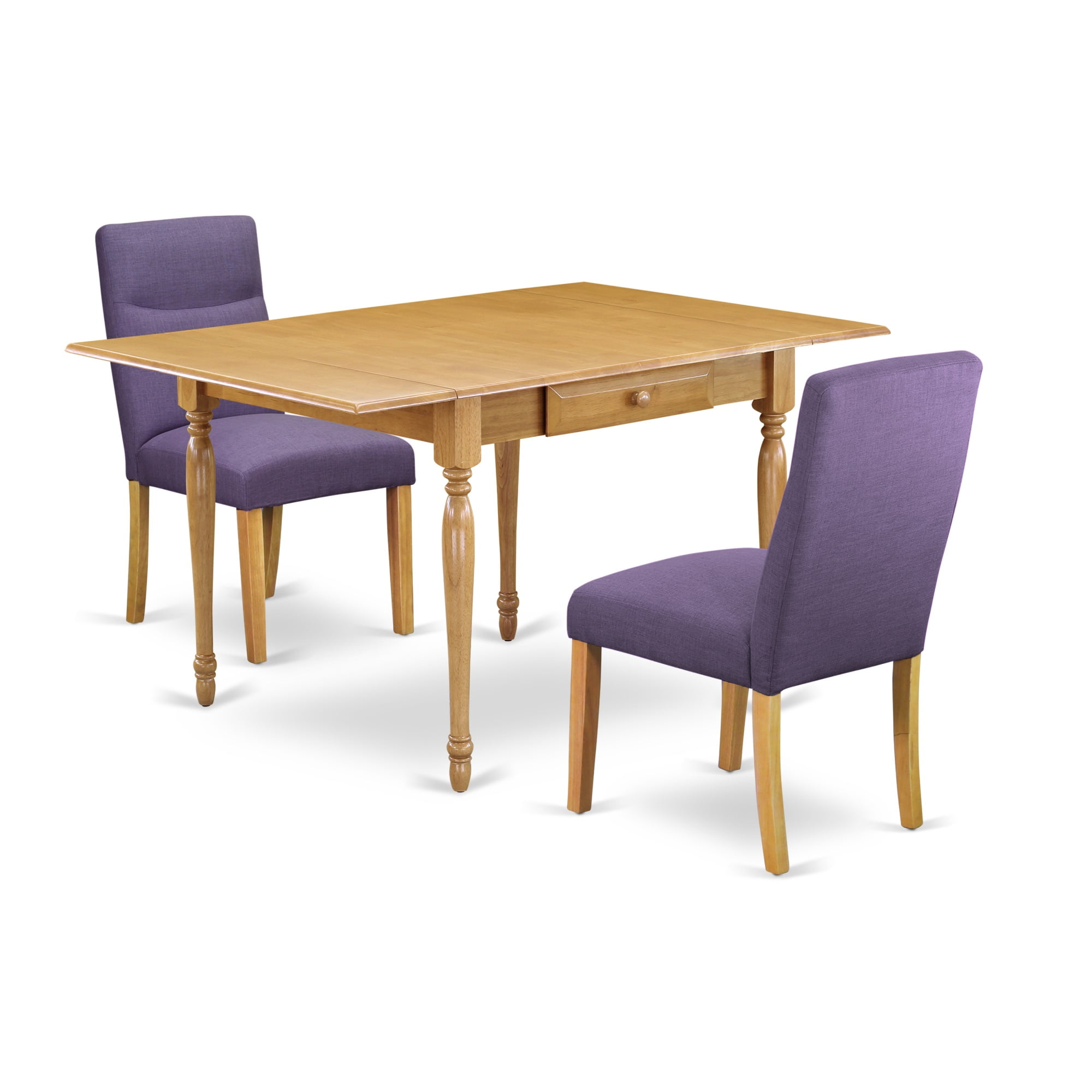 MZBE3-OAK-10 Kitchen Table Set | Elegant Dining Set for 2 | Oak Finish ...