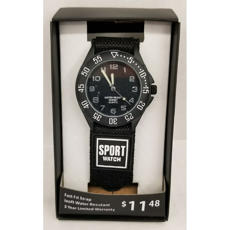 MZBerger Company Adult Male Analog Wristwatch Black Sport Strap in