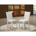 thumbnail image 1 of MZC0T01 Dining Chair Set of 2 - Cream Linen Fabric Seat and High Chair Back - Wire Brushed Linen White Finish (SET OF 2), 1 of 8