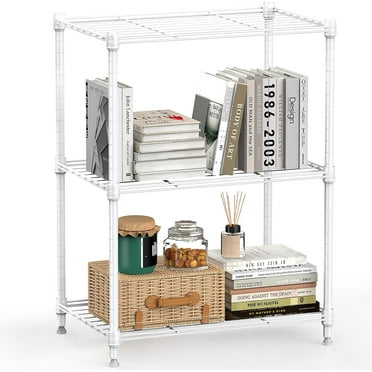 MZG 3 Tier Wire Shelving Unit,3 Shelves Shelf Rack, 11.8"D x 17.7"W x 26.3"H,Metal Storage Shelves 450 lbs,Silver