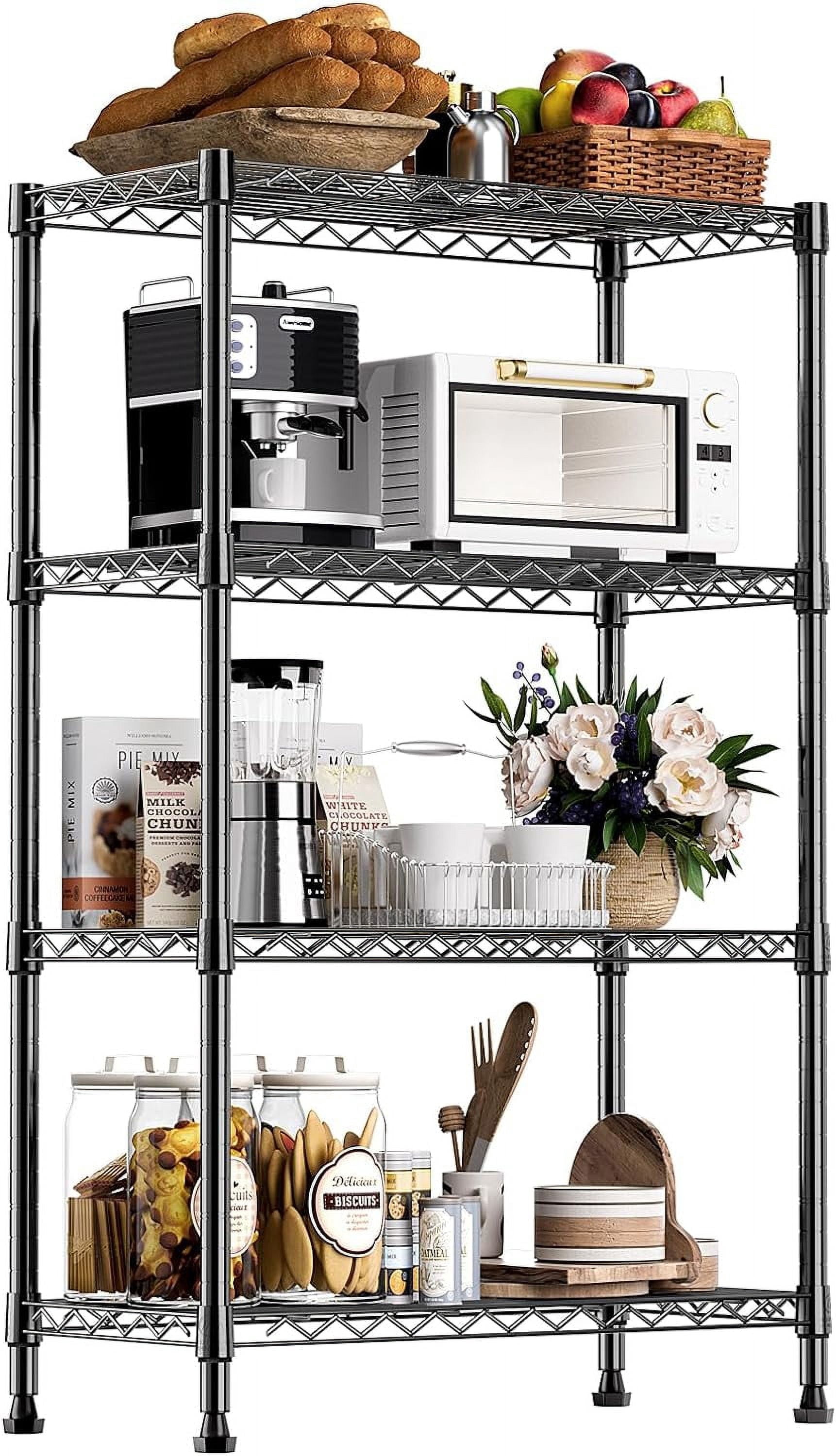 MZG 4 Shelf Wire Shelving, 1000 lbs Capacity,Adjustable Metal Shelves
