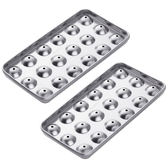 MZHICH 2 Pack Stainless Steel Ice Ball Maker with Lids for Freezer Whiskey Water