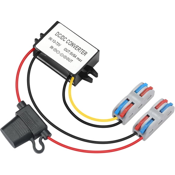 MZHOU 15W DC-DC 10-72V to 5V 3A Buck Converter, 12V/24V/36V/48V Step-Down to 5V DC Converter, Power Module Step-Down Transformer with Fuse, Over-Current/Short Circuit/Over-Temperature Protection