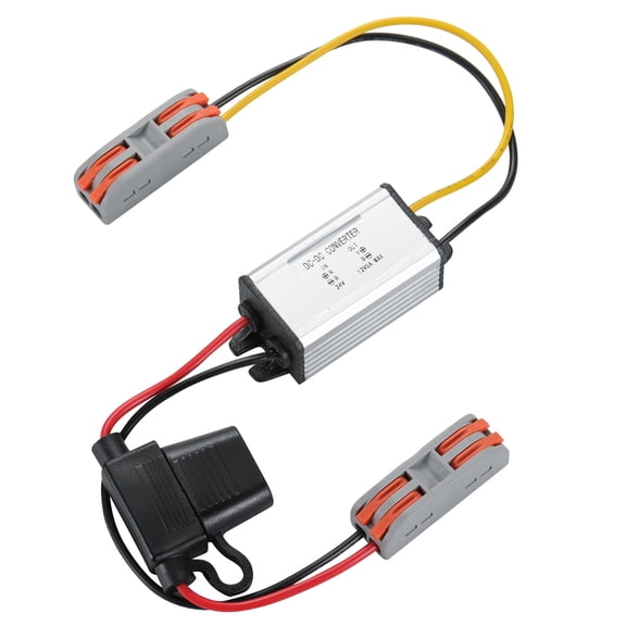 MZHOU 24V to 12V 5A 60W Voltage Converter Regulator - Compact Power Transformer for Car Audio, Solar Panel, Truck RV Boat Marine Applications