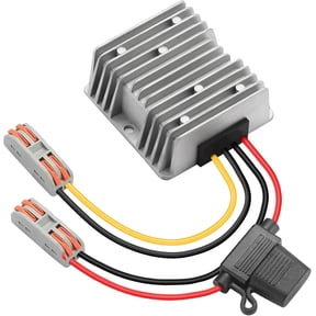 MZHOU DC 9-32V to 12V 10A Voltage Stabilizer with Quick Connection Cable, DC to DC Adapter Stabilized Converter, Waterproof Stabilized Converter for Golf Car, Forklifts.
