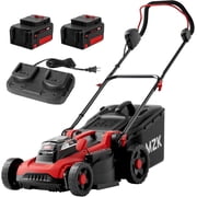MZK 40V 16" Electric Lawn Mower, 2-in-1 Brushless Cordless Lawn Mower, Walk-Behind Push Mowers with 5-Position Height Adjustment, 2 x 4.0Ah Batteries & Charger 