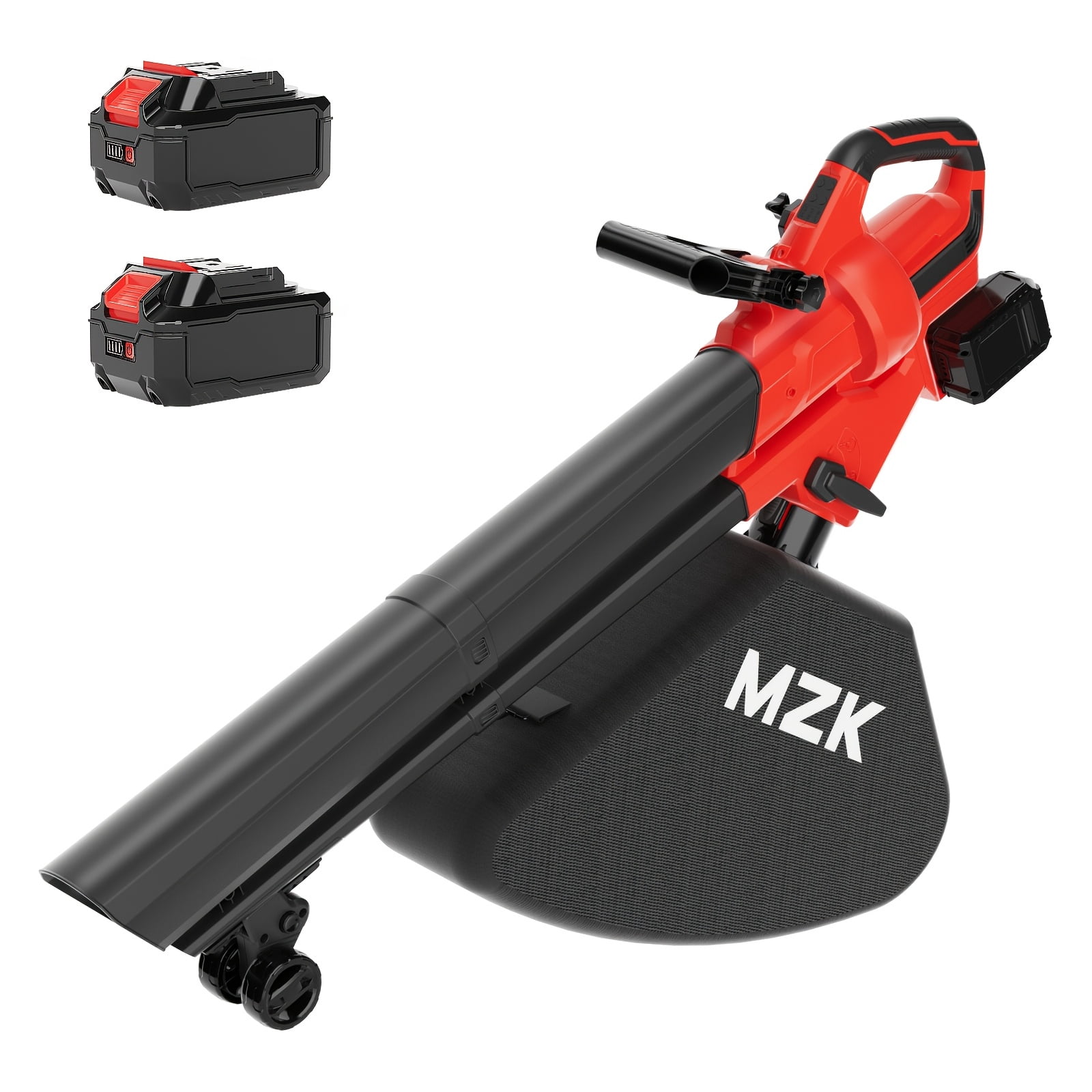 MZK 40V Cordless Leaf Blower Vacuum Mulcher 3-in-1 With 2x4.0Ah Batteries & Charger, 160 MPH 600 CFM Heavy-Duty Lawn Blower, Vacuum & Mulcher With Ergonomic Handle