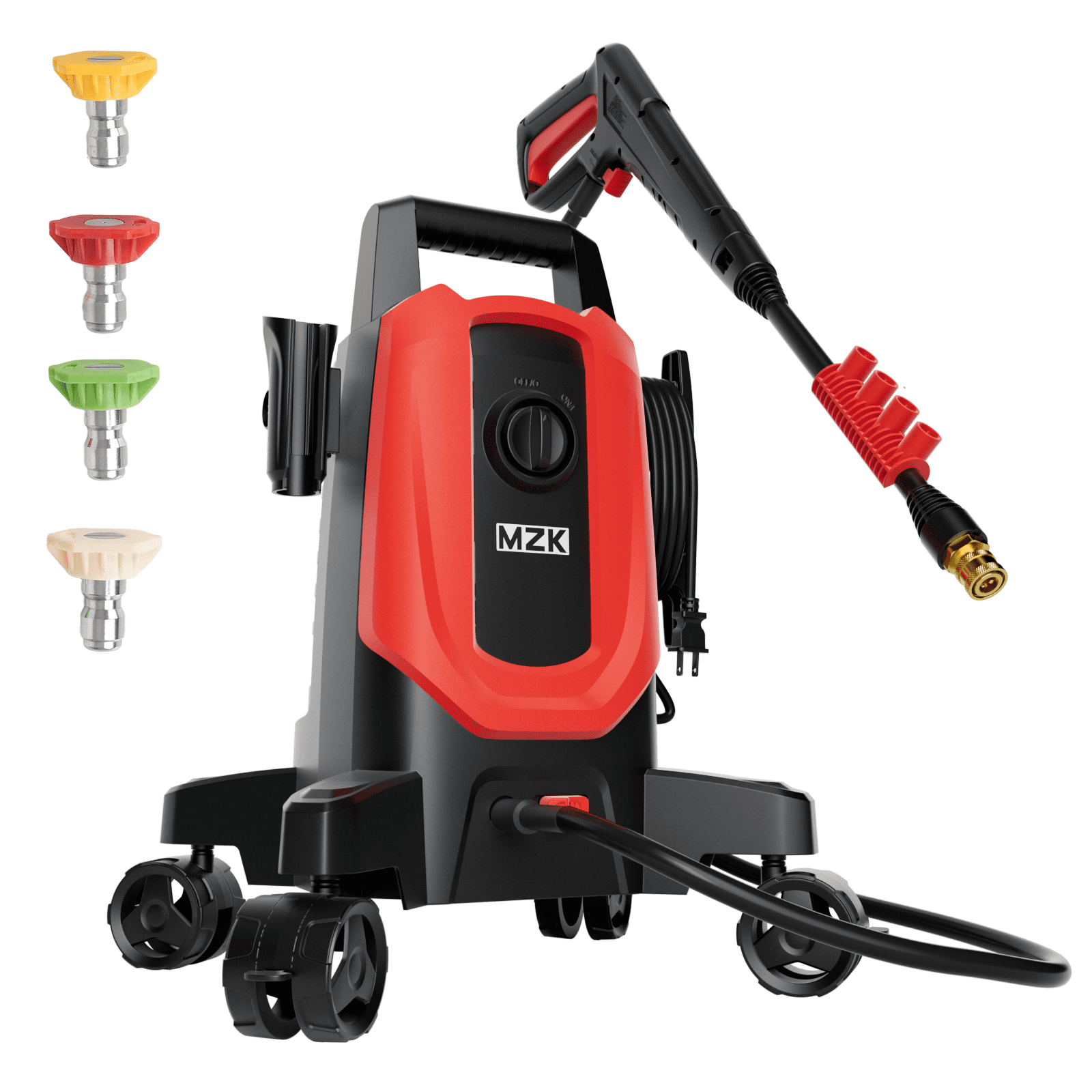 MZK 4500 PSI 3.0 GPM Electric Pressure Washer, Power Washer with 4 Quick - Connect Nozzles and Foam Cannon for Easy Replacement, High - Pressure Cleaning of Cars, Fences, Driveways, Patios, and Homes