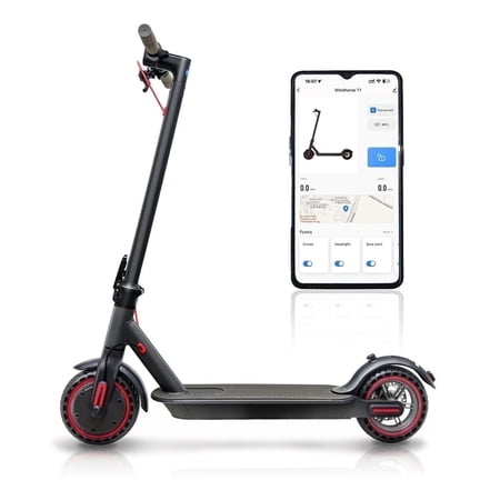 MZKJ . Com 3 Speed Modes Adult Electronic Scooter with APP Control, Black