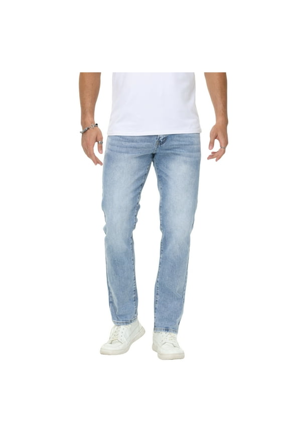 Men's Stretch Regular Fit Straight-Leg Cotton Fashion Comfort Flex Waist Denim Pants Jeans