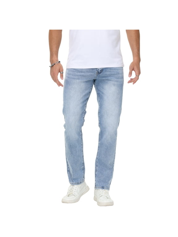 Men's Stretch Regular Fit Straight-Leg Cotton Fashion Comfort Flex Waist Denim Pants Jeans