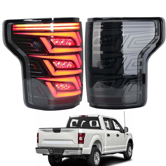 MZORANGE 2PCS Smoked LED Tail Lights Rear Lamps Brake For Ford F150 2015 2016 2017 2018-2020, Left and Right Side