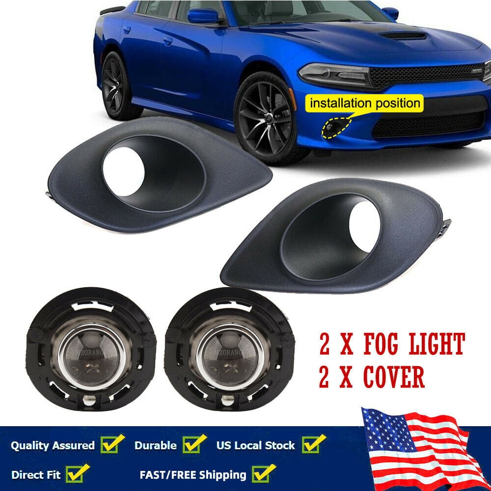 MZORANGE Bumper Fog Light with Bezel Grilles Covers for Dodge Charger SRT  2015 2016 2017 2018 2019 - Walmart.com