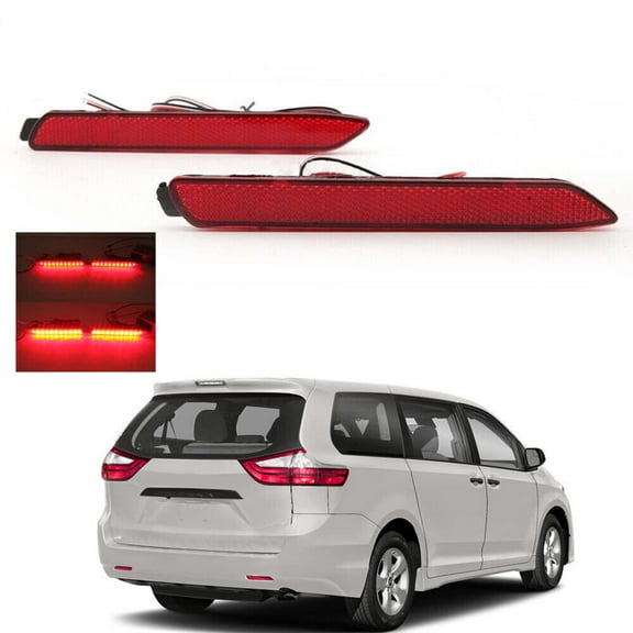 MZORANGE Pair Left Right LED Rear Bumper Reflector Lights for Toyota Venza 2009 2010-2014 2015