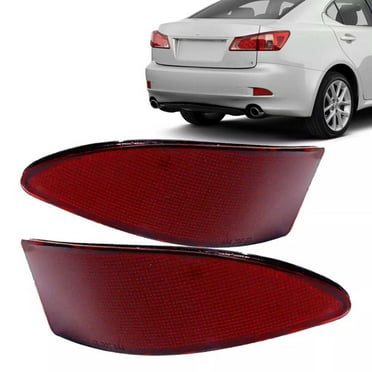 AUXITO Left+Right Rear Bumper Reflector Light Set For Lexus IS250 IS350 2006-2013 – Red, Direct Replacement ABS