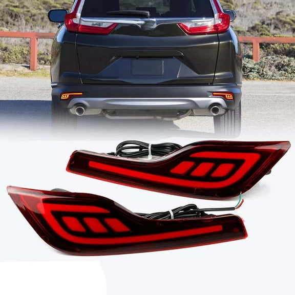 MZORANGE Pair Right Left LED Rear Bumper Reflector Light For Honda CRV CR-V 2017-2021 Fog Light
