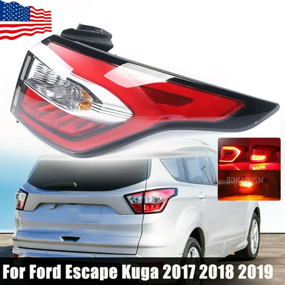 MZORANGE Right Outer Tail Light For Ford Escape Kuga 2017 2018 2019 Passenger Side Brake Rear Lamp W/Bulb