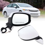 MZORANGE Right Passenger Side Mirror Assembly 3Pin Manual Fold For Honda Civic 2012 2013 2014 2015, White