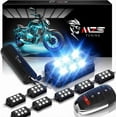 MZS 8Pcs Motorcycle LED STF9 Light Kit, MultiColor Neon RGB Strips