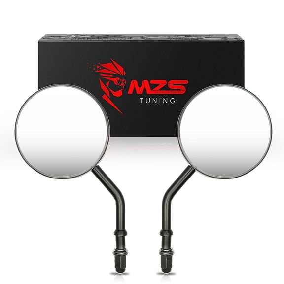 MZS Motorcycle Mirrors - Rear View Mirror 3" Round Black Side Compatible with FLHTC FLHT FLHR FLHX FLTRX FLSTN FLSTC FLTRU FXDB FXDF Road King Sportster Street Glide Electra Dyna Softail Ultra V-rod