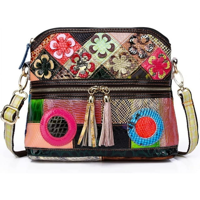 MZTYSGL Crossbody Bag Women Multicolor, Leather Handbag Colorful Purses (Multicolour5)