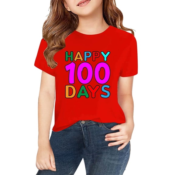 MZXELPRJD 100 Days of School Shirt for Boys Girls Funny Kindergarten Shirts Happy 100 Day of School Celebration Gifts Toddler Short Sleeve Graphic Tee Tops