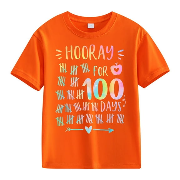MZXELPRJD 100 Days of School Shirt for Boys Girls Funny Kindergarten Shirts Happy 100 Day of School Celebration Gifts Toddler Short Sleeve Graphic Tee Tops