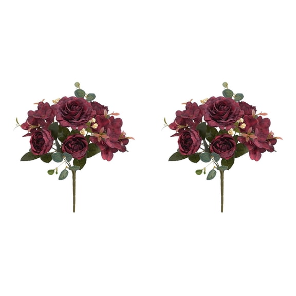 MZXELPRJD 2 Pack Wedding Bouquets for Bride Artificial Peony Flowers Bridesmaid Fake Flowers Bunch Realistic Silk Flowers for Boho Rustic Ceremony Anniversary Party Home Decor