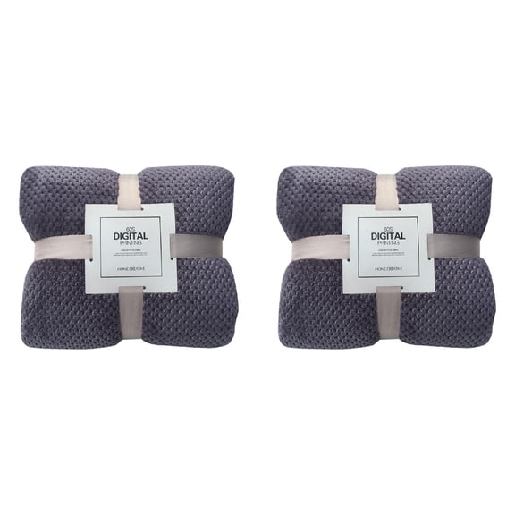 MZXELPRJD 2 Packs Fleece Blanket Throw Winter Warm Plaid Bed Blanket Large Mesh Flannel Blankets Thick Breathable Soft Blanket Womens Gifts for Christmas