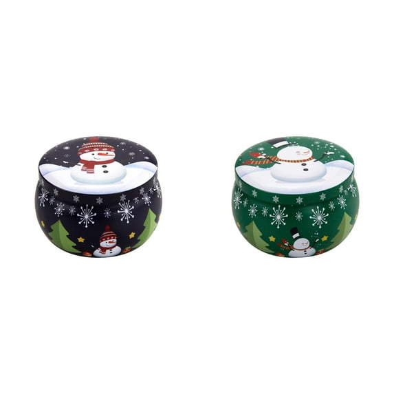 MZXELPRJD 2PCS Christmas Scented Candles Gifts Merry Christmas Candles Soy Wax Aromatherapy Candle Set Small Cookie Jar Candles Tins with Lids for Home Bath Yoga Xmas Holiday Party Favors 2.5oz