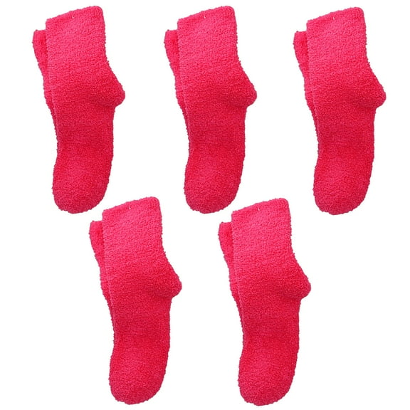 MZXELPRJD 5 Pairs Women Fuzzy Socks Fluffy Cozy Slipper Socks Warm Winter Soft Anti Slip Plush House Socks Fuzzy Crew Socks Cozy Soft for Winter Indoor