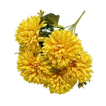 MZXELPRJD Artificial Chrysanthemum Ball Flowers 6-Head Hydrangea Flowers Bouquet Present for Coffee House Home Wedding Kitchen Table Centerpieces Party Autumn Thanksgiving Decoration