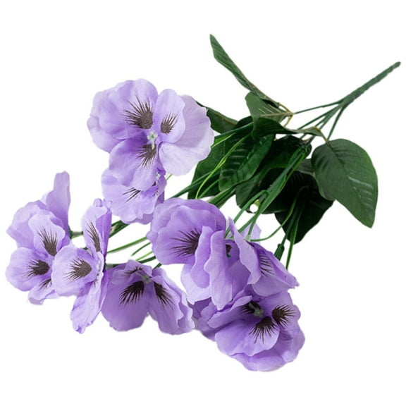 MZXELPRJD Artificial Flowers Pansy African Small Wild Flower Daisy Plastic Purple Flowers for Home Wedding Kitchen Garden Table Centerpieces Indoor Outdoor Artificial Flowers with Stems