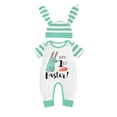 thumbnail image 1 of MZXELPRJD Baby Boy Romper Cute Baby Girl Clothing Set Boys & Girls Easter Cartoon Rabbit Printed Romper Jumpsuit + Hat Adorable Easter Two Piece Outfits, 1 of 5