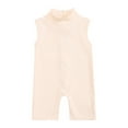 thumbnail image 1 of MZXELPRJD Baby Boy Romper Ribbed Zip Toddler Girl Clothing up Jumpsuit Sleeveless Summer Wear 2t Play Clothes Girls Dance Outfit Btween Girls Clothing Sets Infant Boy Clothing Sets 5t Outfits For, 1 of 8