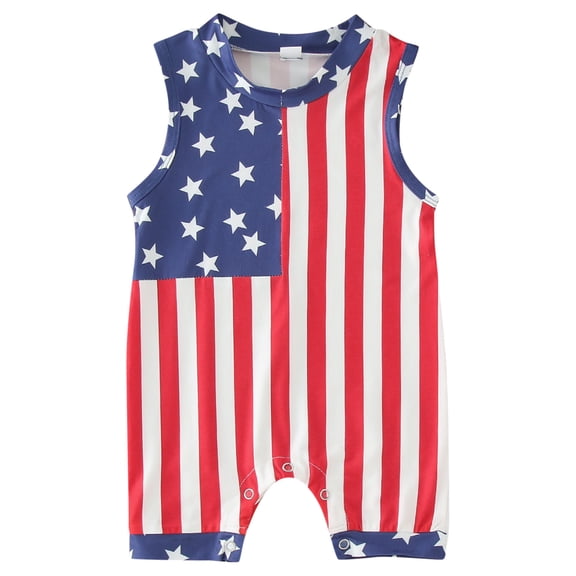MZXELPRJD Baby Girl Bubble Romper Unisex Baby Clothing Set Boy Striped Romper Bodysuit Sleeveless 4th July Jumpsuit 6-12m Boys 0-3 Months Outfits Baby Girl Outfits 18-24 Months