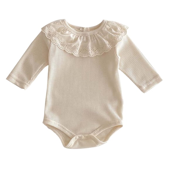 MZXELPRJD Baby Girl Long Sleeve Romper 2025 Doll Collar Bodysuit Spring New Arrival Kids Clothing Baby Girls 0-3m Baby Girls Outfits Outfit for Girls 7-8