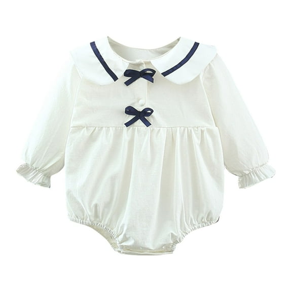 MZXELPRJD Baby Girl Rompers Girls Long Sleeve Rabbit Print Bow Romper Spring Fall Party Photo Outfit 18m Baby Clothing Outfits Toddler Girl Outfit Baby Boy New Years Outfit 3t Boys Outfits