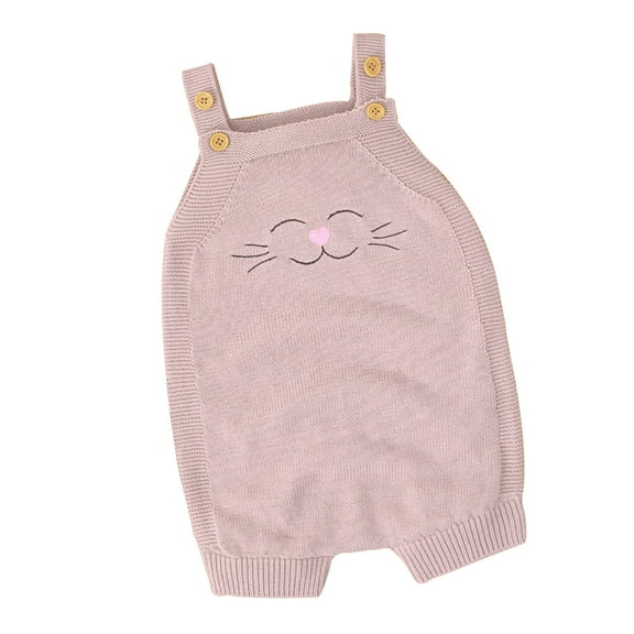 MZXELPRJD Baby Girls' Footies & Rompers Baby Clothes Boy Cartoon Cat Print Knit Cotton Sleeveless Baby Romper 6-9 Month Long Sleeve Onesies Girl Brown Onesie Boys Onesies Sweater Onesie Baby Boy