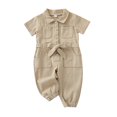 thumbnail image 1 of MZXELPRJD Baby Girls' One-piece Rompers Girls 3 T Boys Clothing Sets Denim Jumpsuit Roll-up Cuff Design Summer Casual Boys White Outfit Baby New Years Outfit Boy Size 10-12 Girls Clothes Sets, 1 of 5
