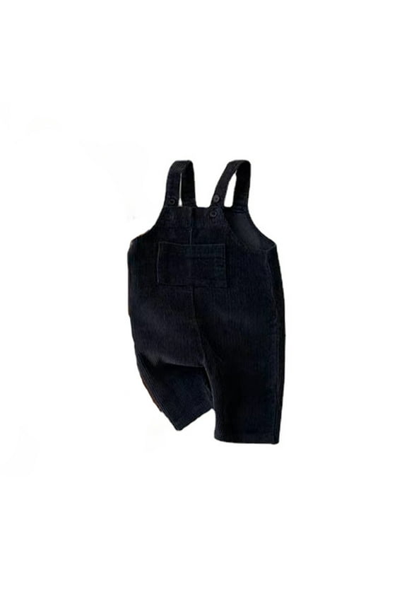 Baby Overalls Corduroy Bib Overall Button Suspender Playsuit Plain Baby Romper Loose Jumpsuit Corduroy Bib Pants Trousers with Pockets