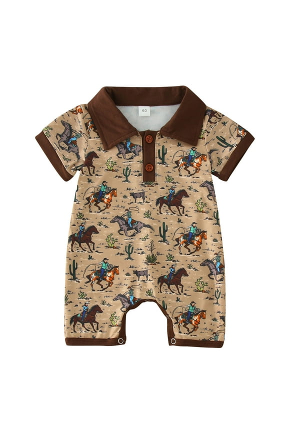 Baby Rompers Boy Cow Print Short Sleeve Romper Sweatshirt 2t Farm Animal Theme Playwear Baby Boy Clothes Set Girls 3-6 Months Outfits 12 Month Boy Outfits Kids Outfits Boys