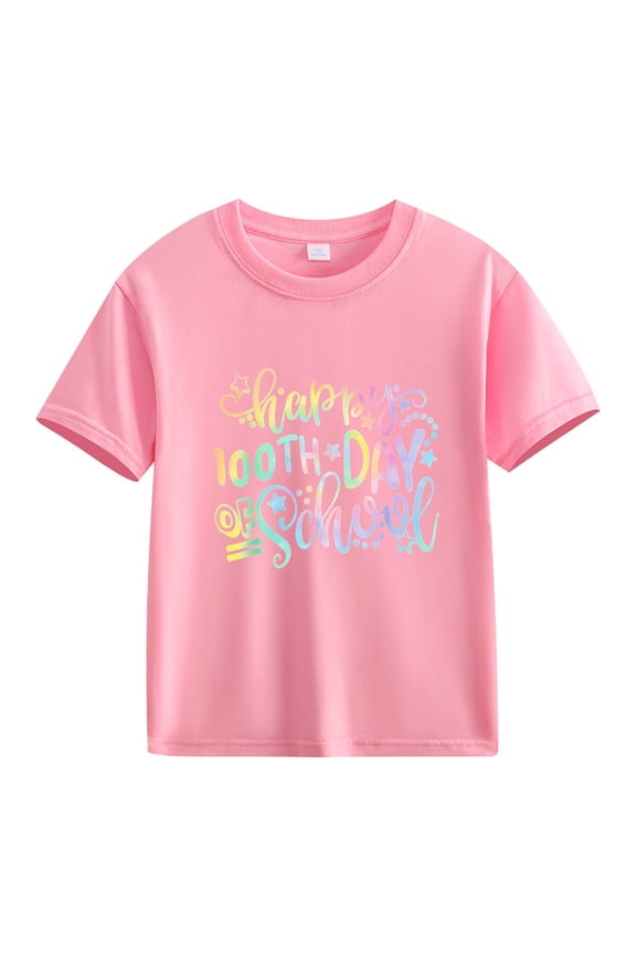 Boys Shirts 100 Days 100th Day of School for Girls Boys Shirt 2-13 Years Kids Spring Summer Casual Beach Holiday Tees Autumn Basic Tops