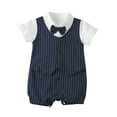 thumbnail image 1 of MZXELPRJD Bubble Romper Boy Baby English Gifts Gentleman Style Short Sleeve Onesie Formal Photo Wear 12m 2t Boys Outfits Girls Outfit Size 7, 1 of 9