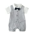 thumbnail image 1 of MZXELPRJD Bubble Romper Boy Baby English Gifts Gentleman Style Short Sleeve Onesie Formal Photo Wear 12m 2t Boys Outfits Girls Outfit Size 7, 1 of 9